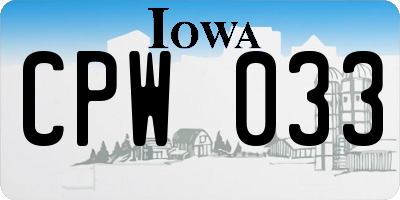 IA license plate CPW033