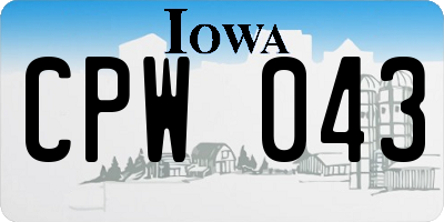 IA license plate CPW043