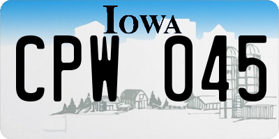 IA license plate CPW045