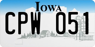 IA license plate CPW051