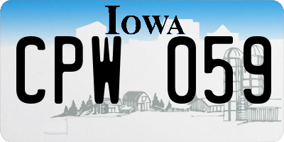 IA license plate CPW059