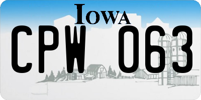 IA license plate CPW063