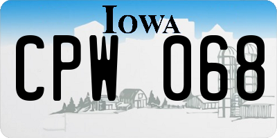 IA license plate CPW068