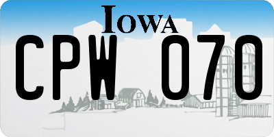 IA license plate CPW070
