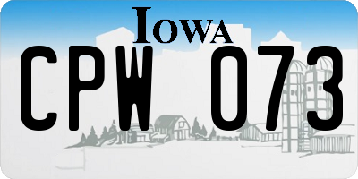 IA license plate CPW073