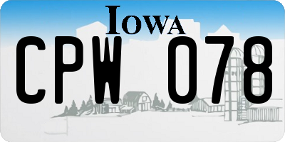 IA license plate CPW078