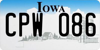 IA license plate CPW086