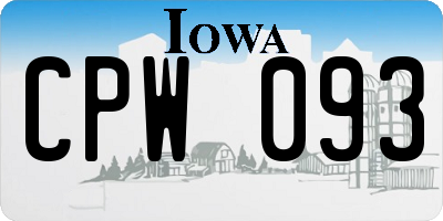 IA license plate CPW093