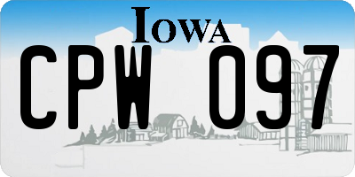 IA license plate CPW097