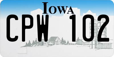 IA license plate CPW102