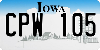 IA license plate CPW105