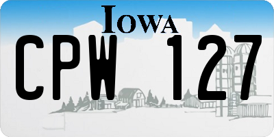 IA license plate CPW127