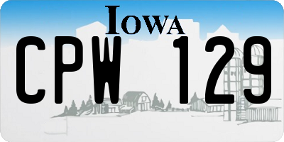 IA license plate CPW129