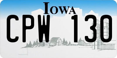 IA license plate CPW130