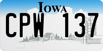 IA license plate CPW137