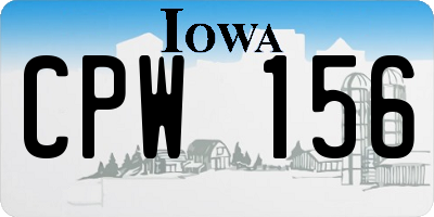 IA license plate CPW156