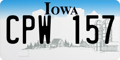 IA license plate CPW157