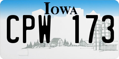 IA license plate CPW173