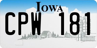 IA license plate CPW181