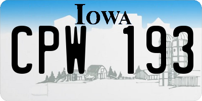 IA license plate CPW193