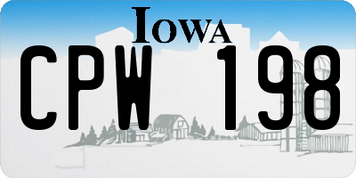 IA license plate CPW198