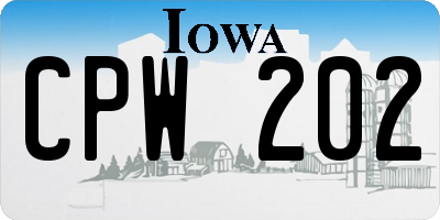 IA license plate CPW202