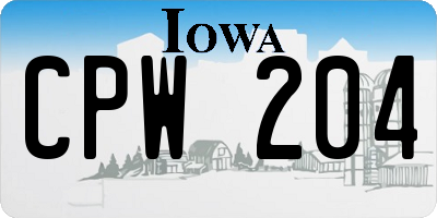IA license plate CPW204