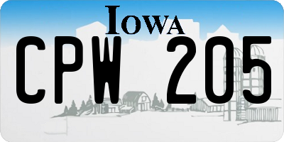 IA license plate CPW205