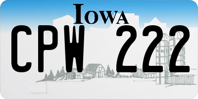 IA license plate CPW222