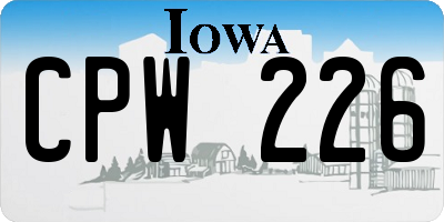 IA license plate CPW226