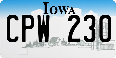 IA license plate CPW230