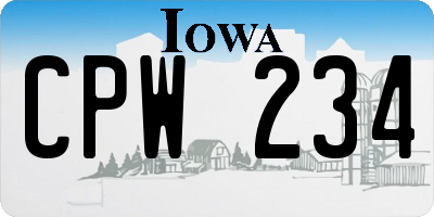 IA license plate CPW234