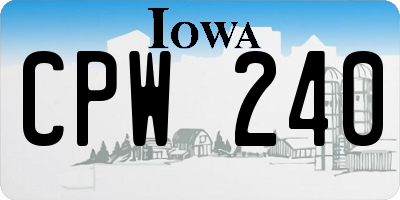 IA license plate CPW240