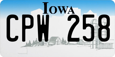 IA license plate CPW258