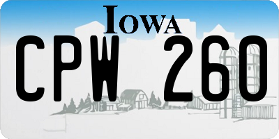 IA license plate CPW260