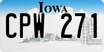 IA license plate CPW271