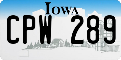 IA license plate CPW289