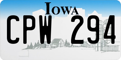 IA license plate CPW294