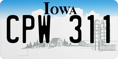 IA license plate CPW311