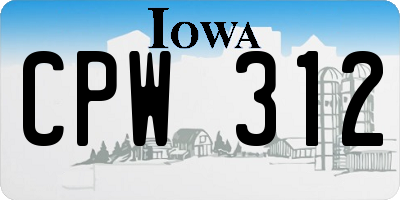 IA license plate CPW312