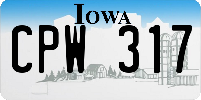 IA license plate CPW317