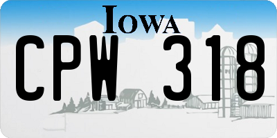 IA license plate CPW318