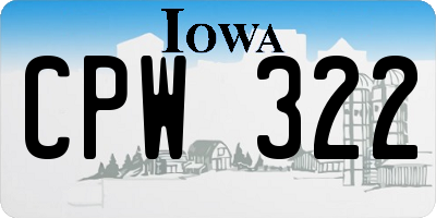 IA license plate CPW322