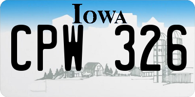 IA license plate CPW326