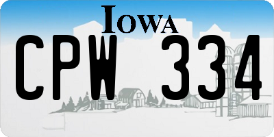 IA license plate CPW334