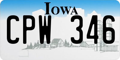 IA license plate CPW346