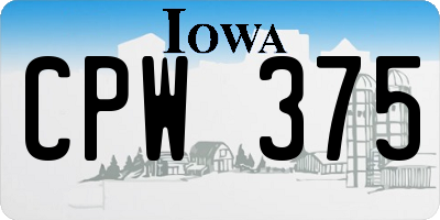 IA license plate CPW375