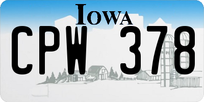 IA license plate CPW378