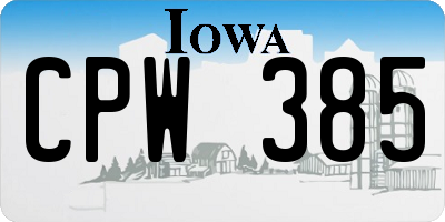 IA license plate CPW385