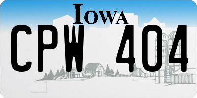 IA license plate CPW404